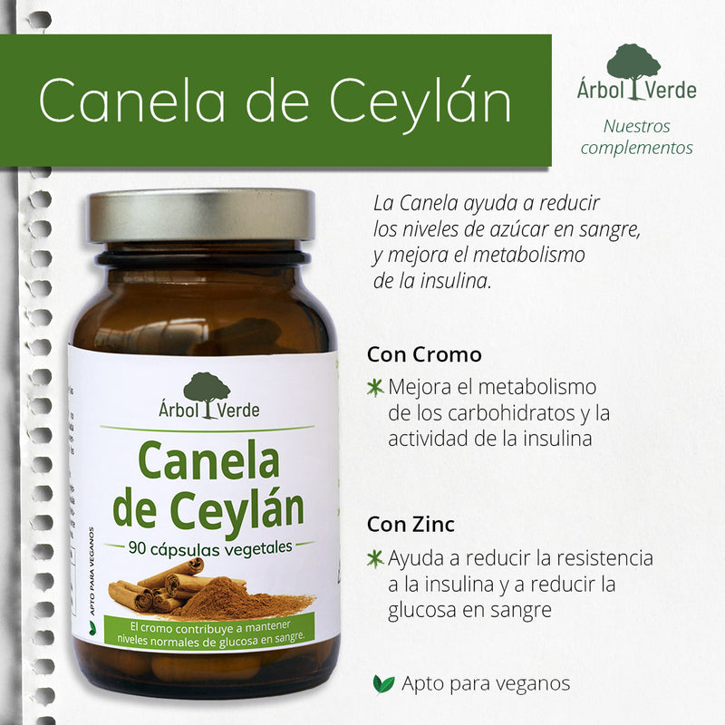 Monografico Canela de Ceylán - 90 Capsulas. Árbol Verde. Herbolario Salud Mediterranea