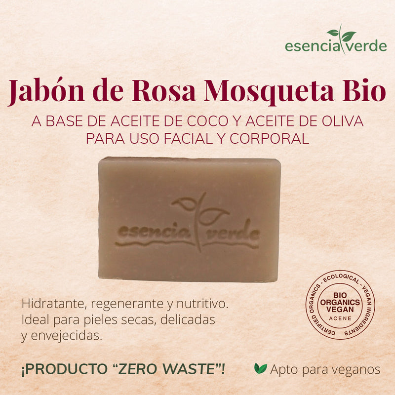 Jabón BIO de Rosa Mosqueta - 240 g. Esencia Verde