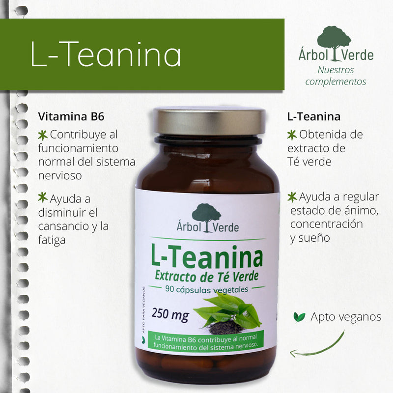 Monografico L-Teanina - 120 Cápsulas. Árbol Verde. Herbolario Salud Mediterránea