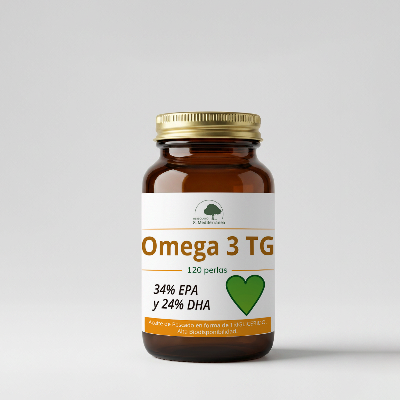 Omega 3 TG (con 34% EPA y 24% DHA) - 120 Perlas. Herbolario S. Mediterránea
