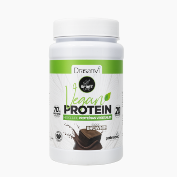 Proteina Vegana  Brownie- 600 g. Sport Live Drasanvi. Herbolario Salud Mediterranea