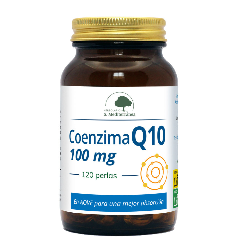 Coenzima Q10 100mg, con AOVE - 120 Perlas. Herbolario S. Mediterránea