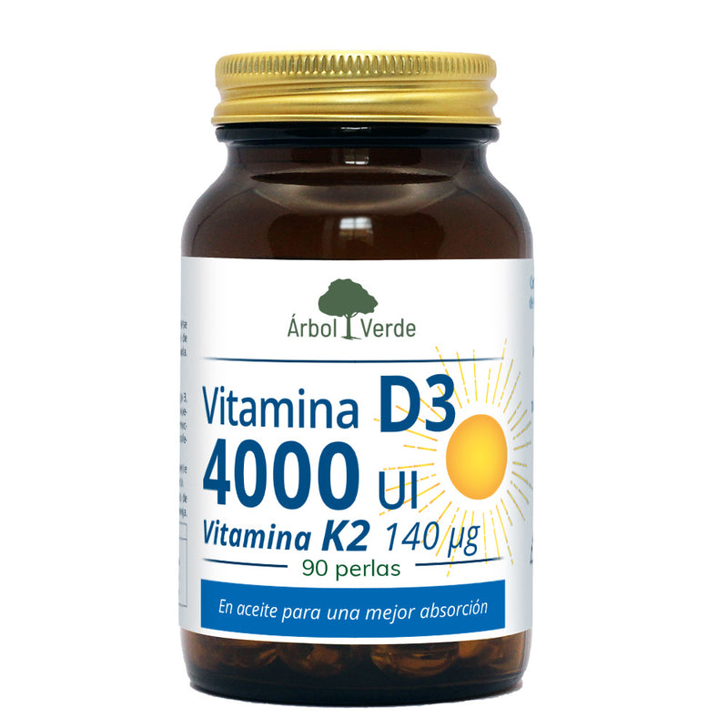 Vitamina D3 4000 UI + K2 - 90 Perlas. Árbol Verde. Herbolario Salud Mediterrranea