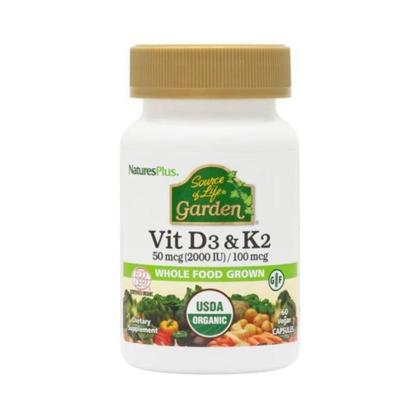 Vitamina D3 + K2 Garden - 60 Cápsulas. Natures Plus. Herbolario Salud Mediterranea