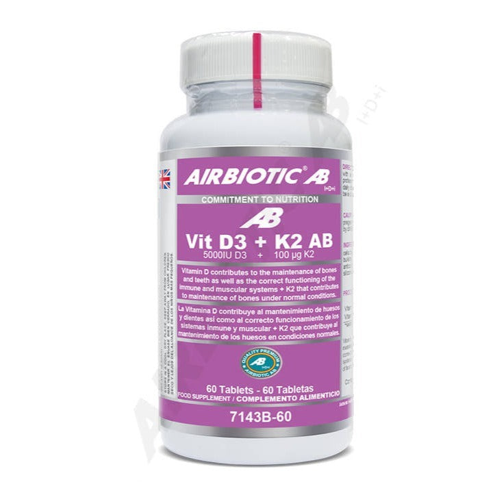 Vitamina D3 + K2 - 60 Tabletas. Airbiotic AB. Herbolario Salud Mediterranea