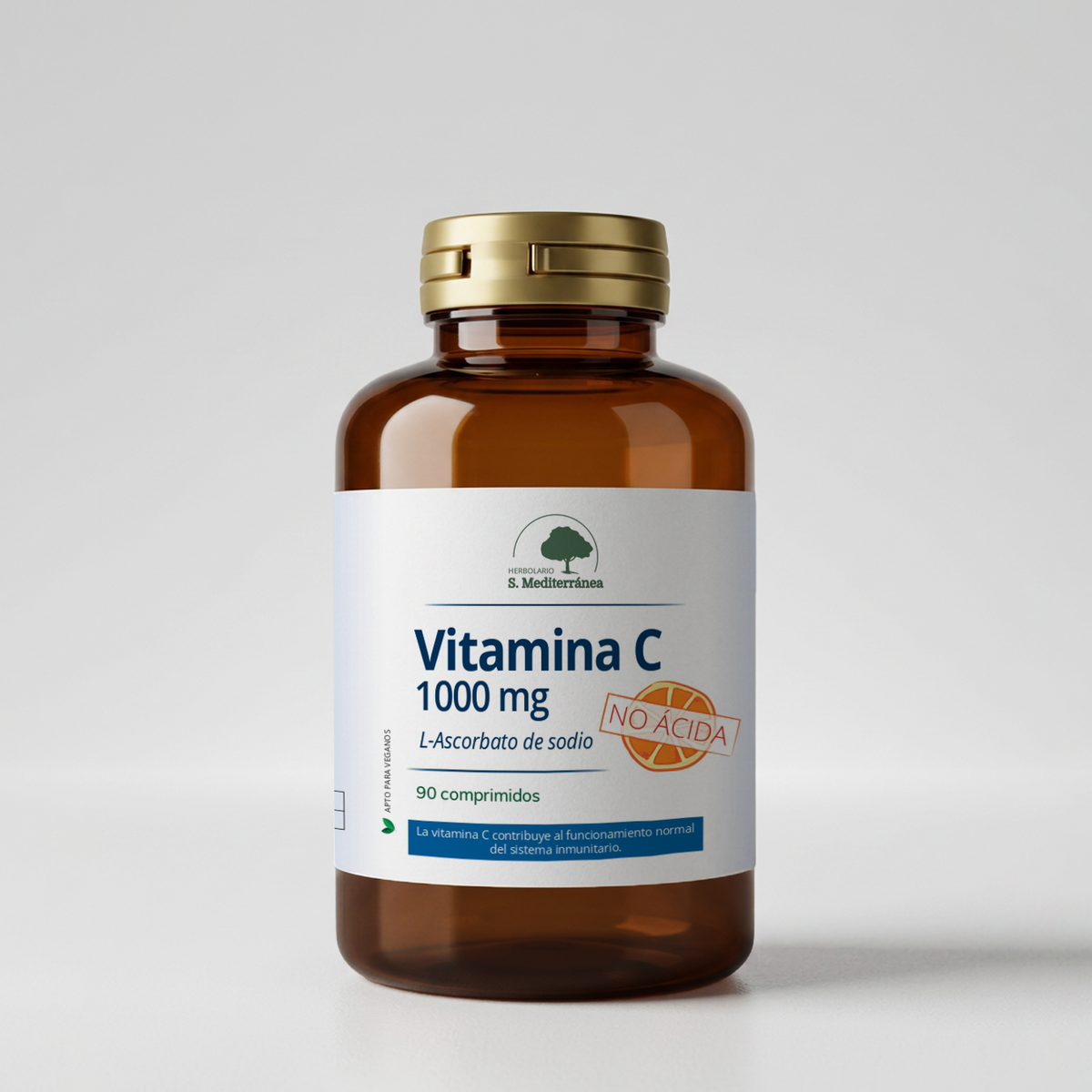 Vitamina C 1000mg No Ácida, 90 comprimidos fraccionables | Salud Mediterránea