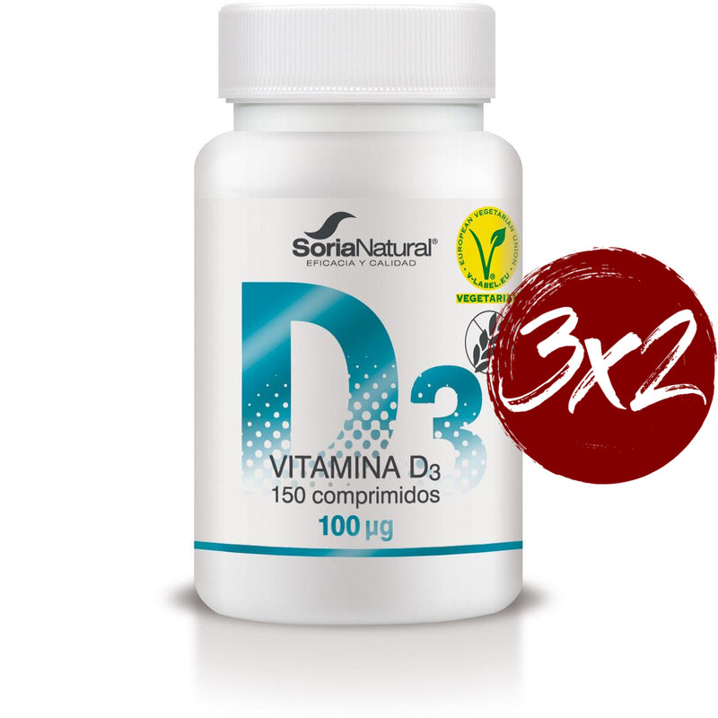 Vitamina D3 liberación sostenida - 150 Comprimidos. Soria Natural. Herbolario Salud Mediterranea