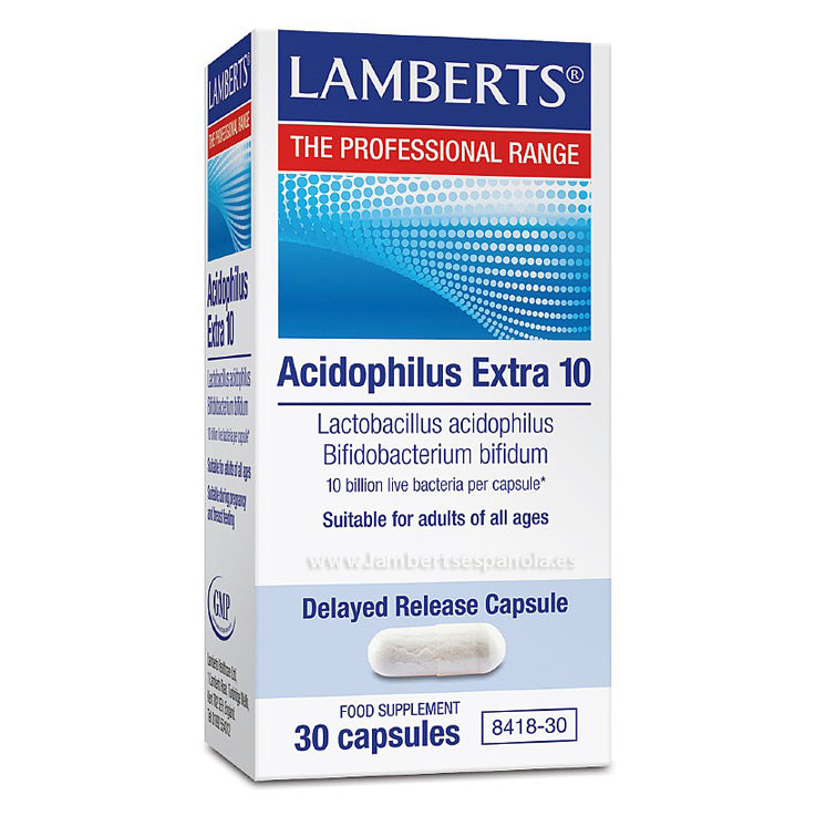 Acidophilus Extra 10 - 30 Capsulas. Lamberts. Herbolario Salud Mediterranea