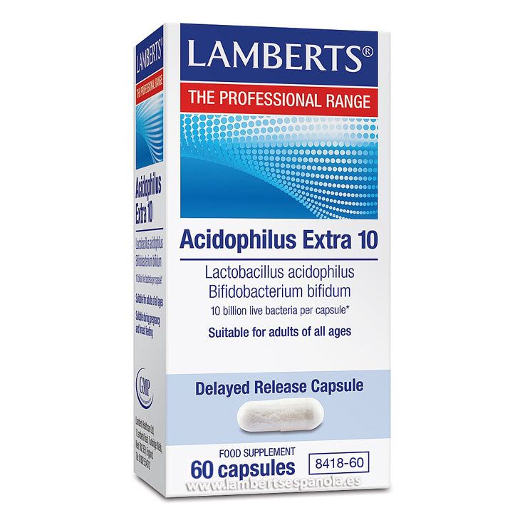 Acidophilus Extra 10 - 60 Capsulas. Lamberts. Herbolario Salud Mediterranea