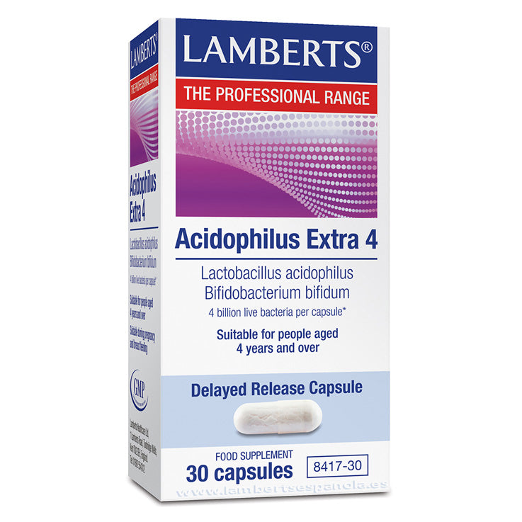 Acidophilus Extra 4 - 30 Capsulas. Lamberts. Herbolario Salud Mediterranea