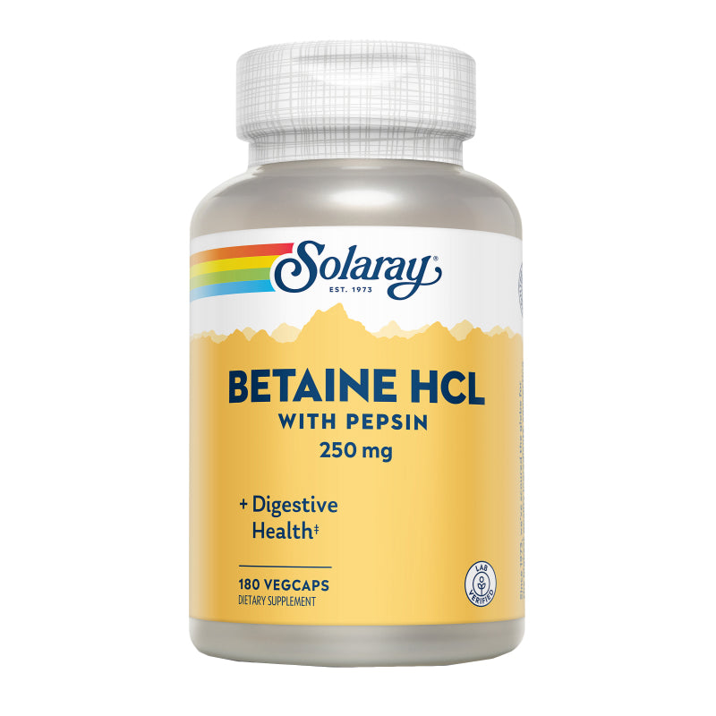 Betaine HCI 250 mg - 180 Cápsulas. Solaray. Herbolario Salud Mediterranea