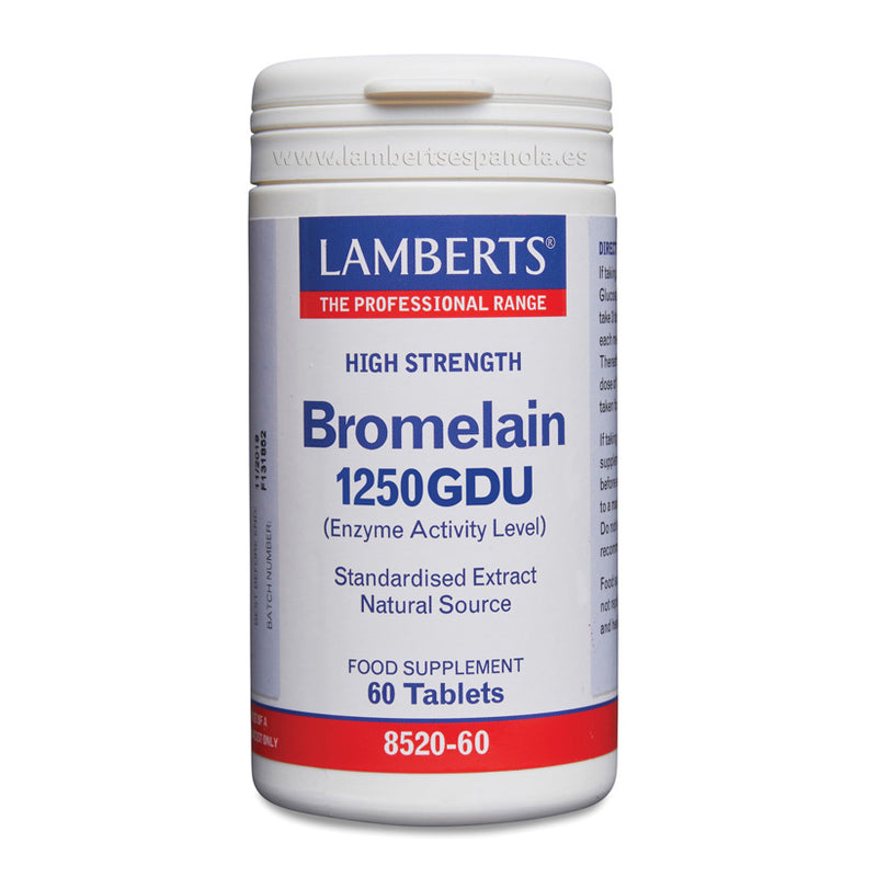 Bromelina 1250 GDU - 60 Tabletas. Lamberts. Herbolario Salud Mediterranea