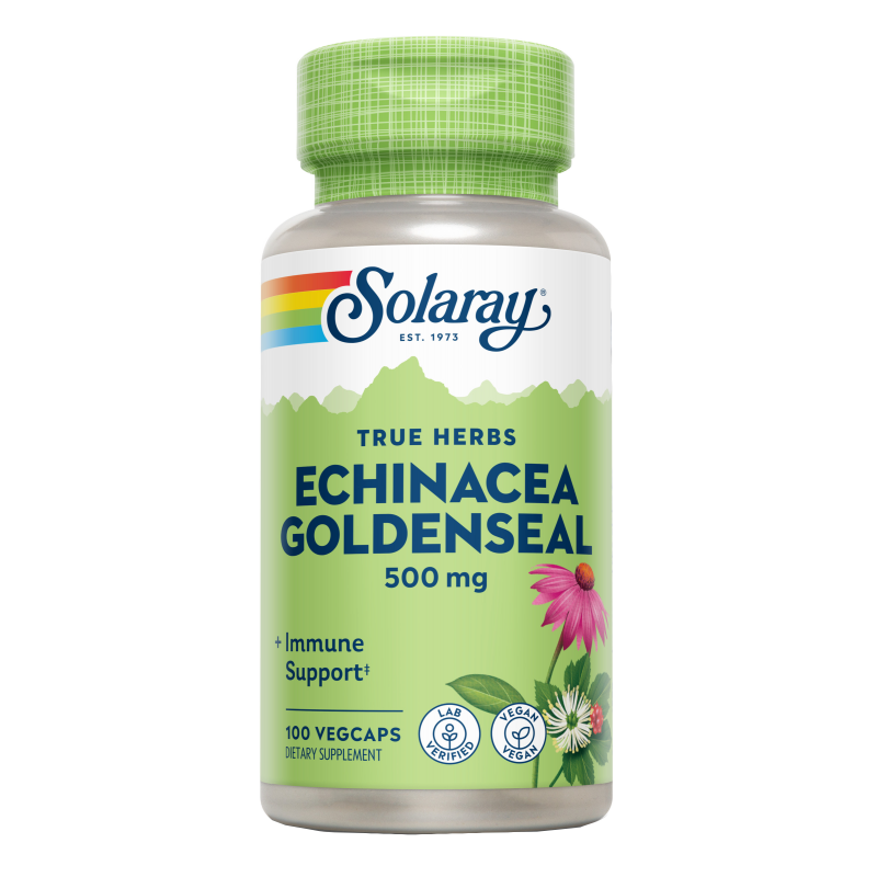 Echinacea & GoldenSeal - 500 mg., 100 VegCaps. Solaray. Herbolario Salud Mediterranea