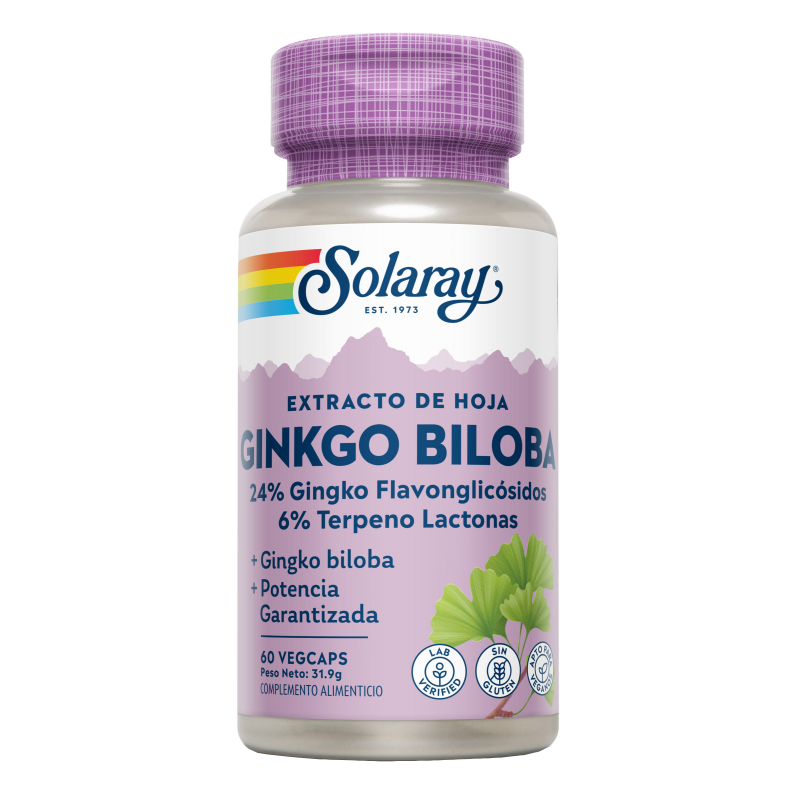 Ginkgo Biloba 60 mg - 60 VegCaps. Solaray. Herbolario Salud Mediterranea