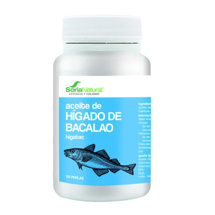 Aceite de Hígado de Bacalao - 125 Perlas. Soria Natural. Herbolario Salud Mediterranea