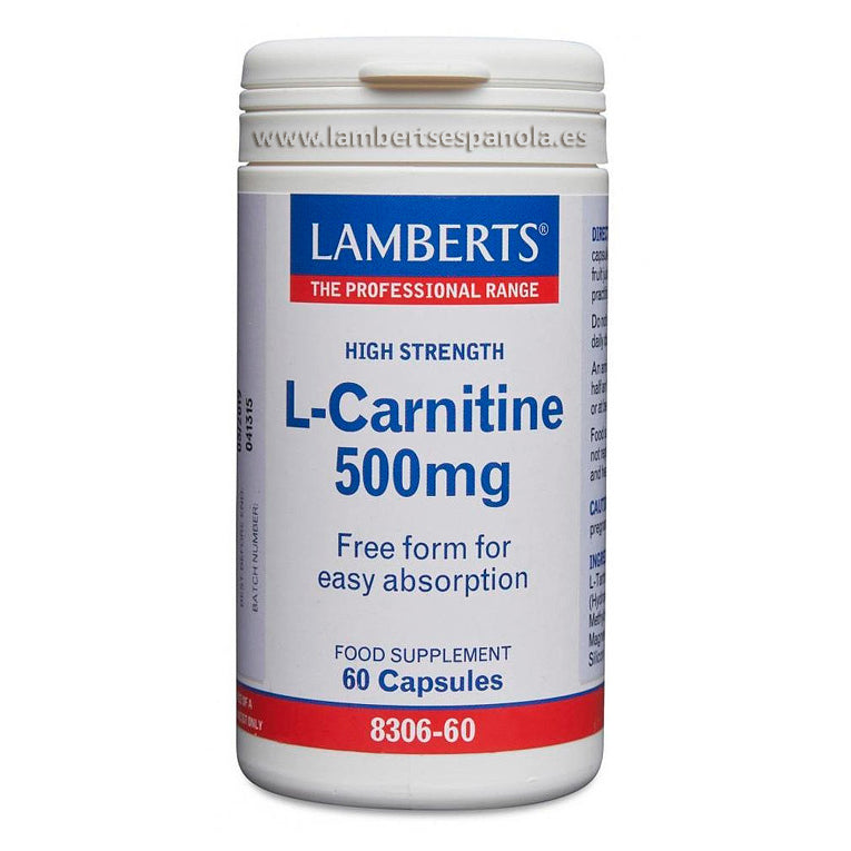 L-Carnitina 500 mg - 60 Capsulas. Lamberts. Herbolario Salud Mediterranea