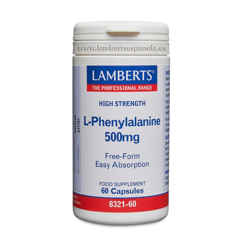 L-Fenilalanina 500 mg - 60 Capsulas. Lamberts. Herbolario Salud Mediterranea