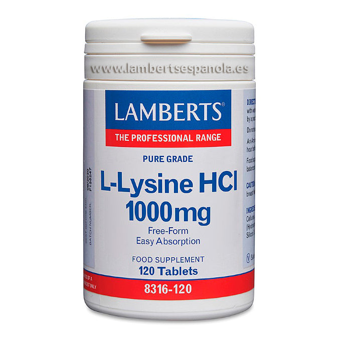L-Lisina HCI 1000 mg - 120 Tabletas. Lamberts. Herbolario Salud Mediterranea