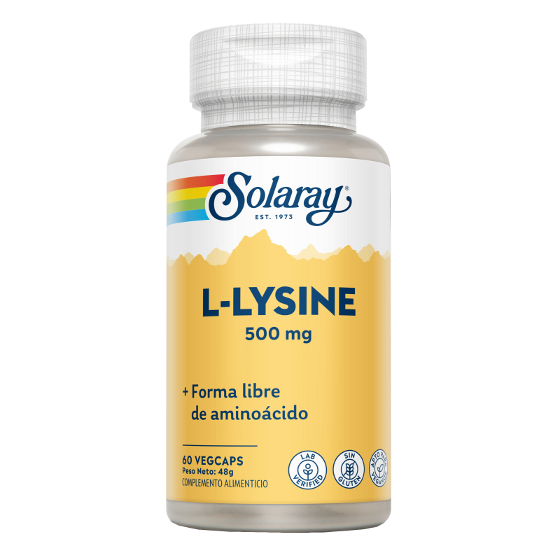 L-Lysine 500 mg - 60 VegCaps. Solaray. Herbolario Salud Mediterranea