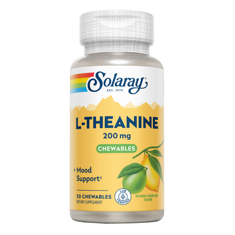 L-Theanine 200mg - 30 Comprimidos Masticables. Solaray. Herbolario Salud Mediterranea