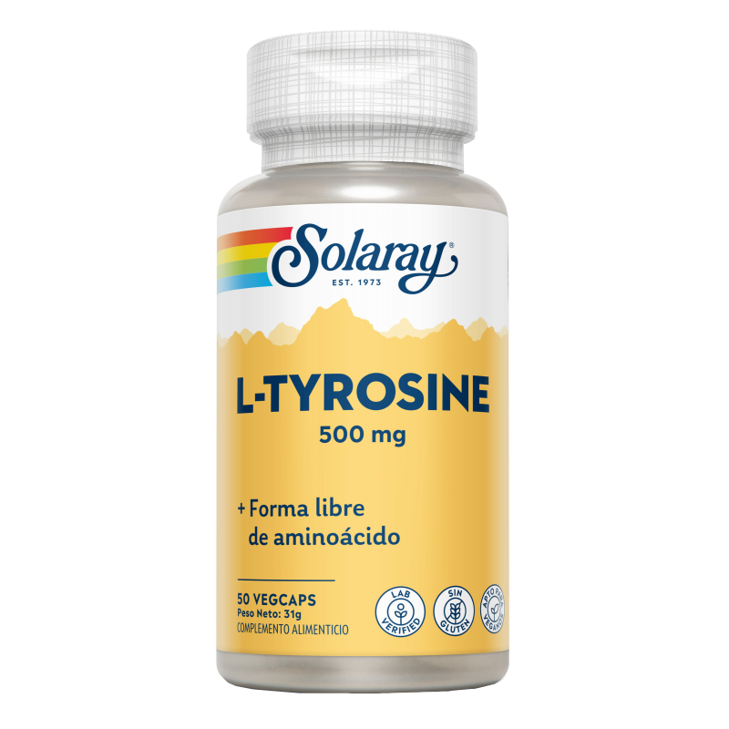 L-Tirosina 500 mg - 50 Cápsulas. Solaray. Herbolario Salud Mediterranea