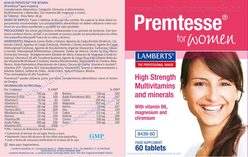 Premtesse® - 60 Tabletas. Lamberts. Herbolario Salud Mediterranea