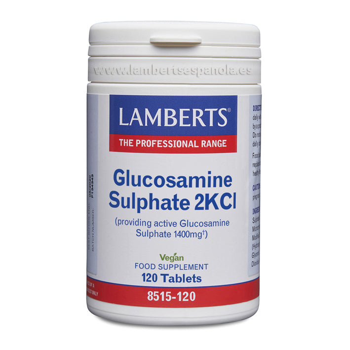 Sulfato de Glucosamina 2KCl - 120 Tabletas. Lamberts.  Herbolario Salud Mediterranea