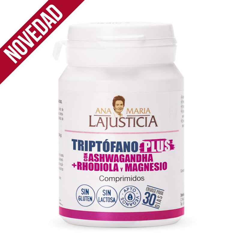 Triptofano Plus con Ashwagandha+ Rhodiola y Magnesio - 60 Comprimidos. Ana Mª Lajusticia. Herbolario Salud Mediterranea