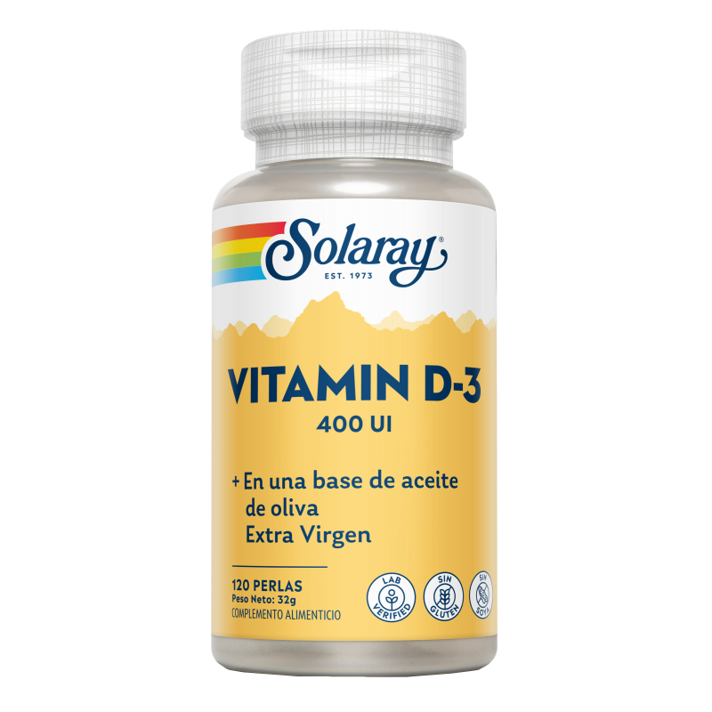 Vitamina D3 400 IU - 120 Perlas. Solaray. Herbolario Salud Mediterranea