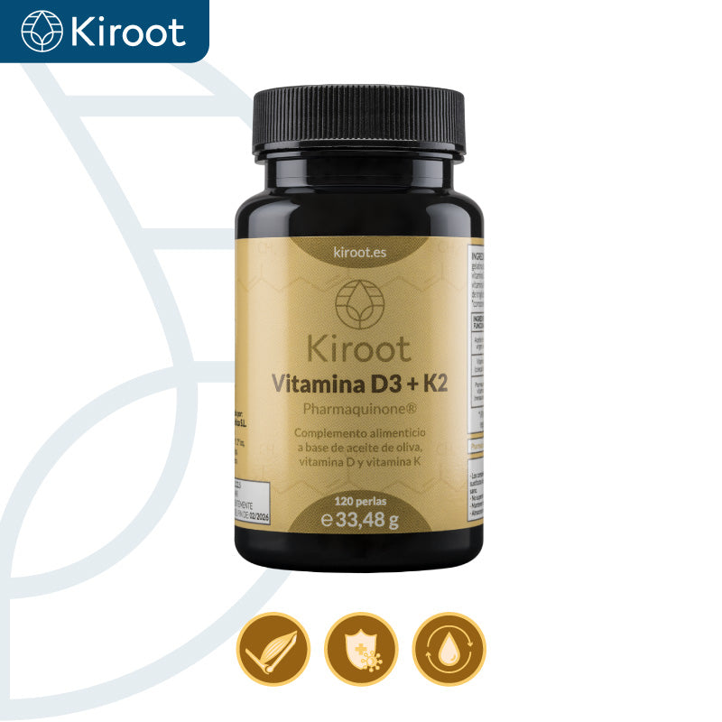 Vitamina D3 y K2 - 120 Perlas. Kiroot. Herbolario Salud Mediterranea