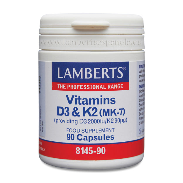 Vitamina D3 y Vitamina K2 - 90 Cápsulas. Lamberts. Herbolario Salud Mediterranea