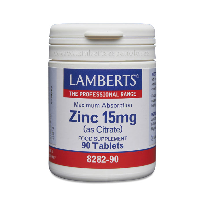 Zinc 15 mg - 90 tabletas. Lamberts. Herbolario Salud Mediterranea