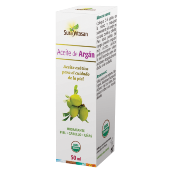 Caja de Aceite de Argán - 50 ml. Sura Vitasan. Herbolario Salud Mediterránea