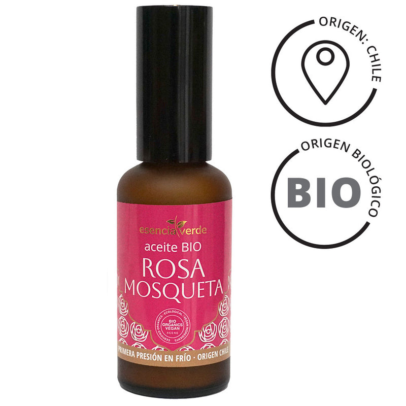Aceite de Rosa de mosqueta BIO de CHILE - 50 ml. Esencia Verde. Herbolario Salud Mediterranea