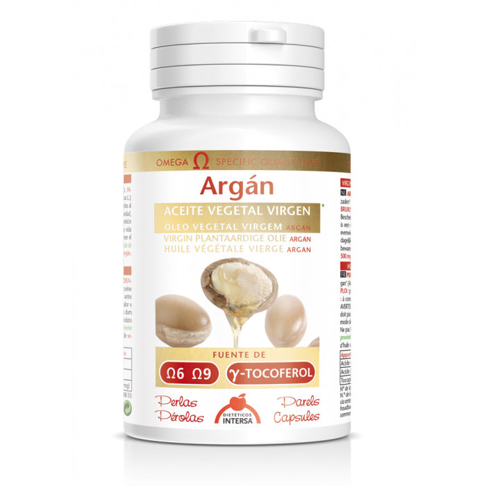 Aceite Vegetal de Argán - 80 Perlas. Dietéticos Intersa. Herbolario Salud Mediterranea