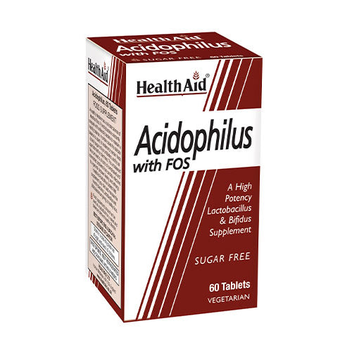 Acidophilus con FOS - 60 Comprimidos. Health Aid. Herbolario Salud Medirerranea