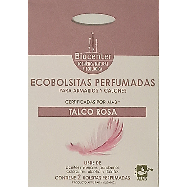 Bolsitas Perfumadas ECO Talco Rosa - 2 Bolsitas. Biocenter. Herbolario Salud Mediterranea
