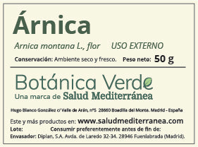 Arnica en flor. Planta en bolsa - 50 gr. Uso Cosmético. Botánica Verde