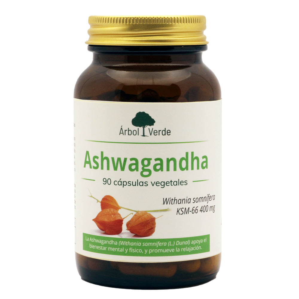Ashwagandha - 90 Cápsulas Vegetales. Árbol Verde. Herbolario Salud Mediterranea