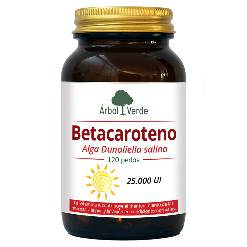 Betacaroteno de Alga Dunaliella salina - 120 Perlas. Árbol Verde. Herbolario Salud Mediterranea