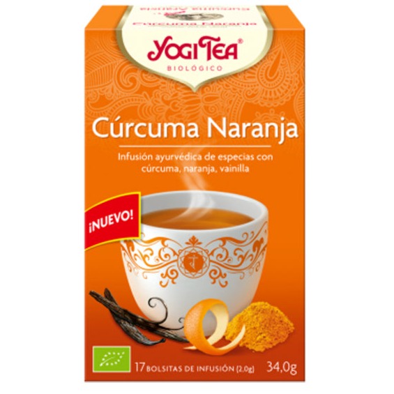 Cúrcuma Naranja - 17 Filtros. Yogi Tea. Herbolario Salud Mediterranea