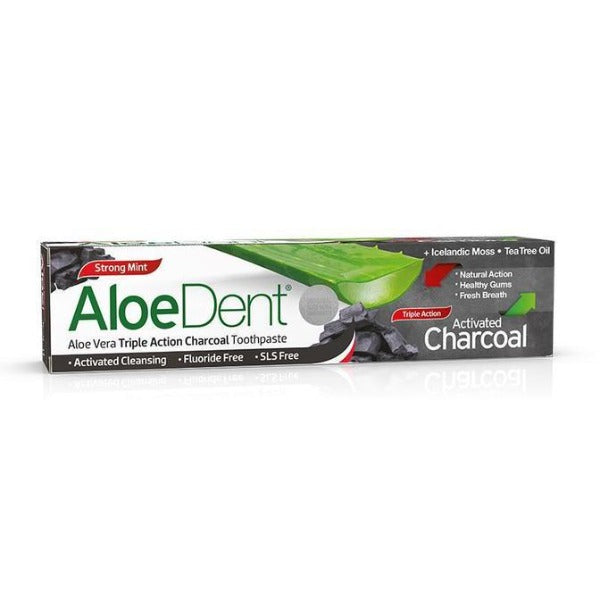 Pasta de dentes AloeDent com Aloe com Carvão Ativado - 100 ml