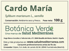 Cardo María en semilla. Planta en bolsa - 100 gr. Botánica Verde