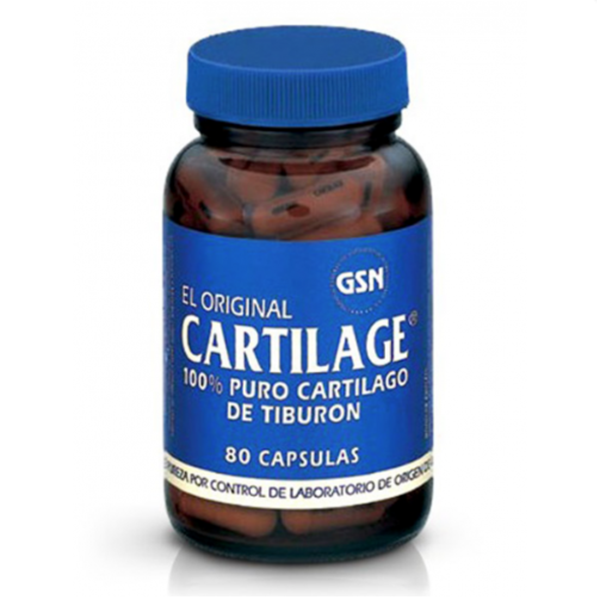 Cartilage. 100% Puro Cartilago de Tiburón - 80 Cápsulas. GSN. Herbolario Salud Mediterránea