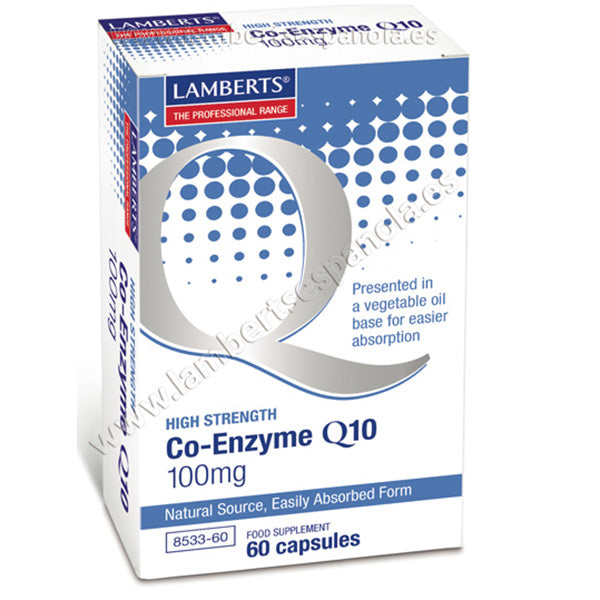 Co-Enzima Q10 100 mg - 60 Cápsulas. Lamberts. Herbolario Salud Mediterránea