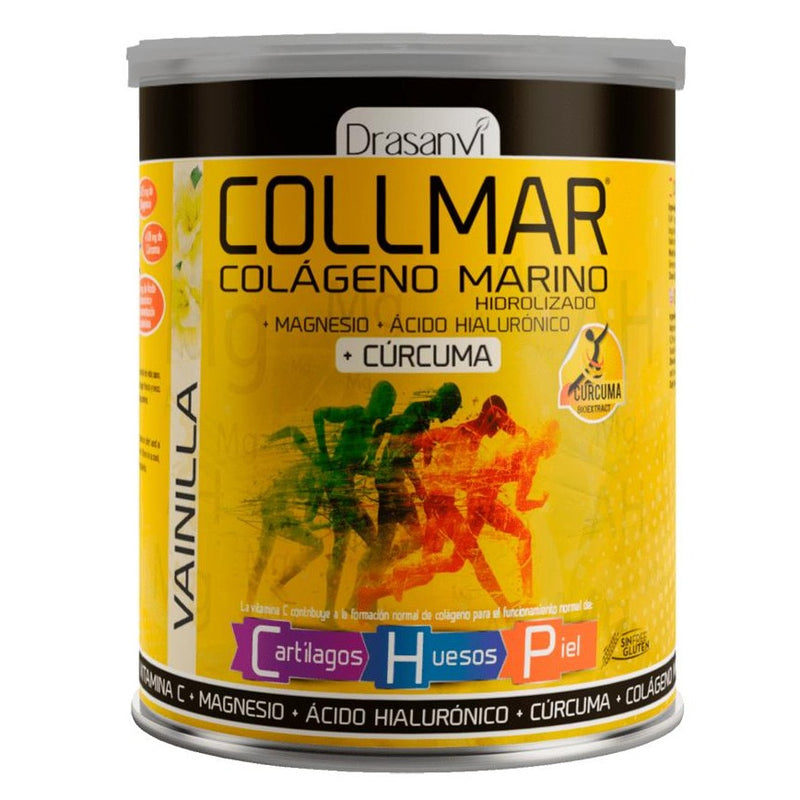 Collmar. Colageno Marino + Magnesio + Hacido Hialuronico + Curcuma sabor Vainilla - 300 g. Drasanvi. Herbolario Salud Mediterránea