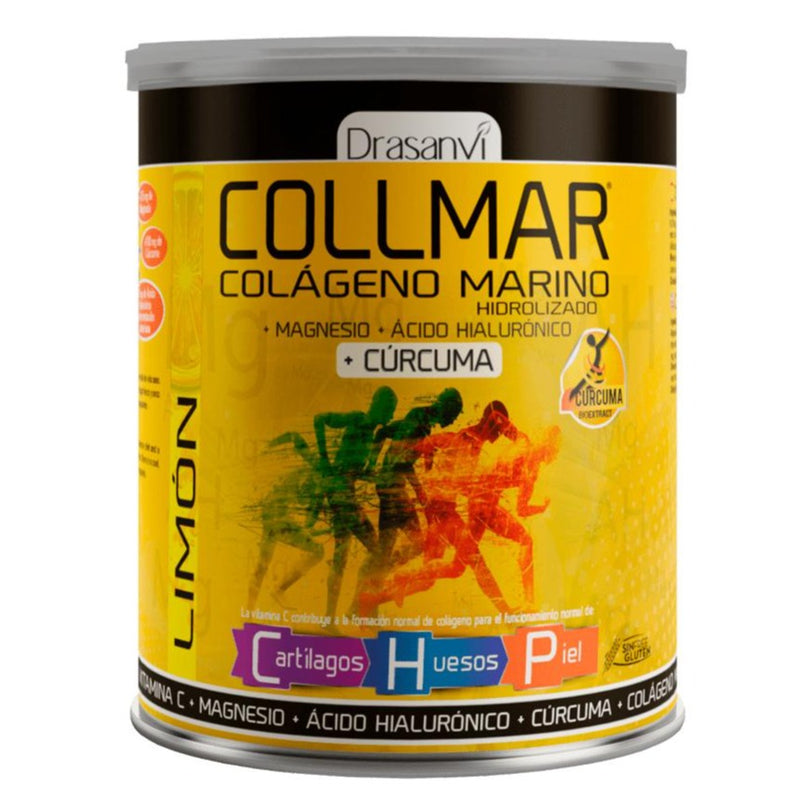 Collmar. Colageno Marino + Magnesio + Hacido Hialuronico + Curcuma sabor Limon - 300 g. Drasanvi. Herbolario Salud Mediterránea