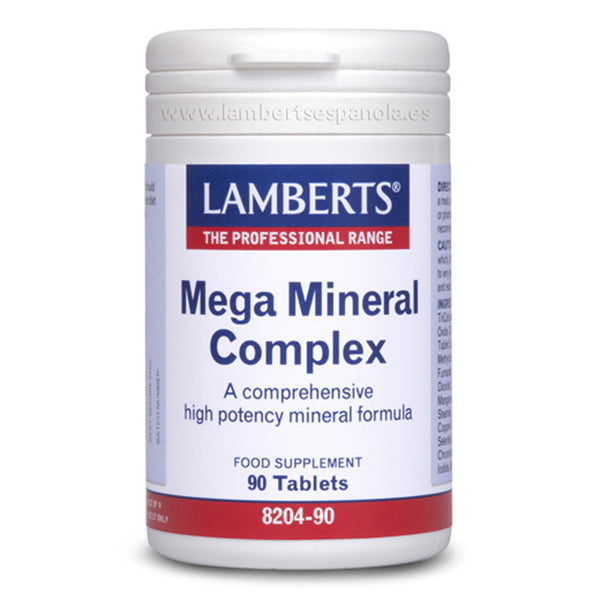 Mega Mineral Complex - 90 Tabletas. Lamberts. Herbolario Salud Mediterranea