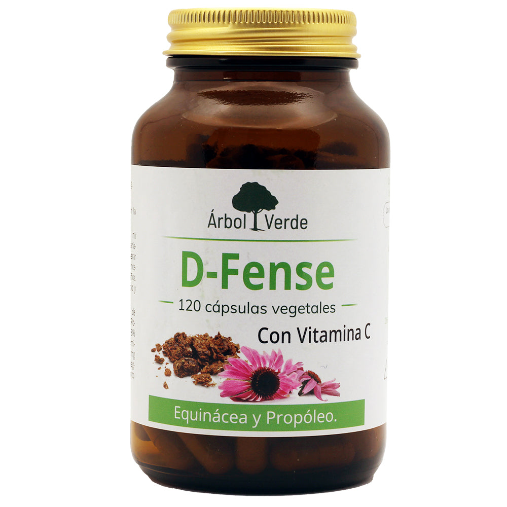 D-FENSE  (Echinácea, Propóleo y Vitamina C) - 120 Cápsulas. Árbol Verde. Herbolario Salud Mediterranea