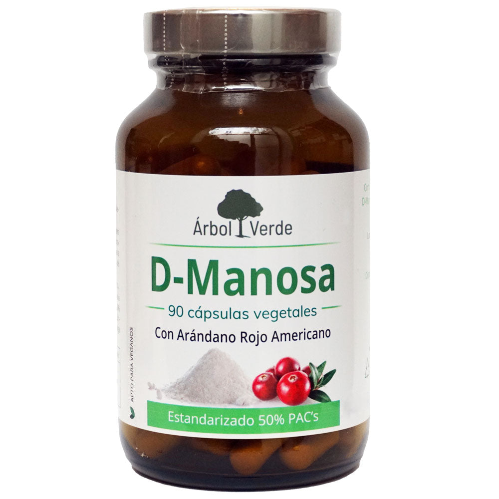 D-Manosa con Arándano Rojo Americano - 90 Cápsulas. Árbol Verde. Herbolario Salud Mediterranea